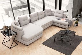 Sofá de Canto Padova Corner – Cinzento Claro – 140 cm x 385 cm x 200 c
