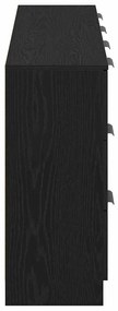 Buffets 2 pcs Madeira de Carvalho Preto 60x30x70 cm Madeira engenheira