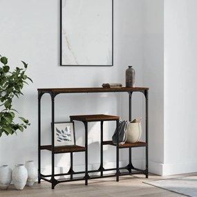 vidaXL Mesa consola 89,5x28x76 cm derivados madeira carvalho castanho