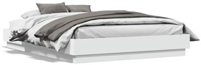 Estrutura de cama com luzes LED 120x190 cm branco