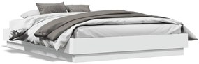 vidaXL Estrutura de cama com luzes LED 120x190 cm branco