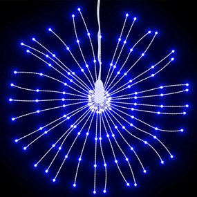 Iluminações estrelares p/ Natal 140 luzes LED 2 pcs 17 cm azul