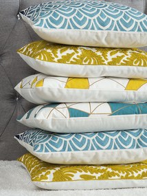 Conjunto de 2 almofadas decorativas em algodão azul 45 x 45 cm NIGELLA Beliani