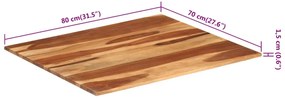 Tampo de mesa madeira de acácia maciça 15-16 mm 70x80 cm