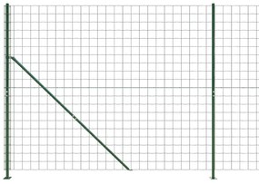 Cerca de malha de arame com flange 1,6x10 m verde