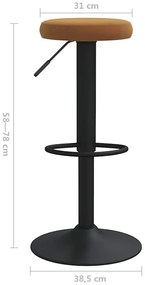 Bancos de bar 2 pcs veludo castanho