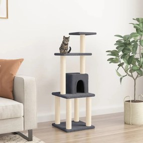 vidaXL Árvore p/ gatos c/ postes arranhadores sisal 105cm cinza-escuro