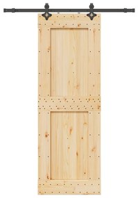 VidaXL Porta de correr com ferragens 80x210 cm madeira de pinho maciça