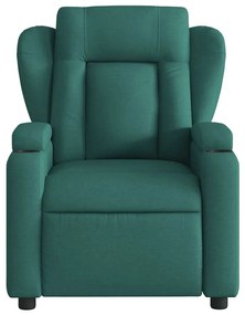 Poltrona reclinável de massagens elétrica tecido verde-escuro