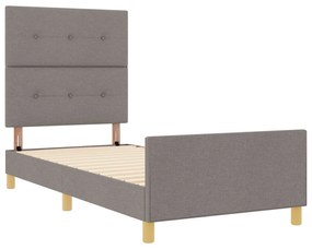 Estrutura de Cama vidaXL em Taupe, 90x190 cm, Tecido