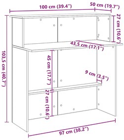 Balcão de recepção 100x50x103,5 cm derivados de madeira branco