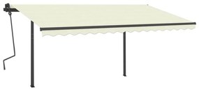 Toldo automático c/ LED e sensor de vento 4,5x3 m cor creme