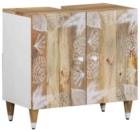 vidaXL Armário para lavatório 62x33x58 cm madeira de mangueira maciça