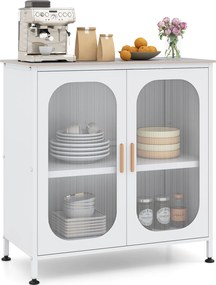 Aparador de Cozinha, 83 x 42 x 85,5 cm, Prateleira Regulável, Branco