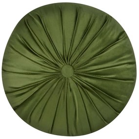 Almofada decorativa com plissados em veludo verde ⌀ 38 cm BODAI Beliani