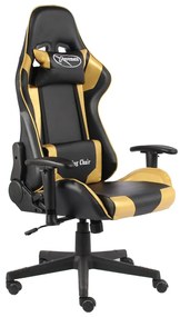 20492 vidaXL Cadeira de gaming giratória PVC dourado
