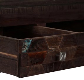 Mesa de centro em madeira recuperada maciça 100x60x35 cm