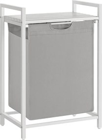 Cesto para roupa suja 65 L,  50,1 x 33,1 x 72,1 cm com prateleira em tecido Oxford cinzento