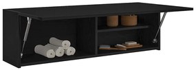 Armário parede p/ casa banho 100x25x30 cm deriv. madeira preto
