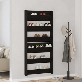 Armários para Sapatos de Parede 2 pcs Carvalho preto