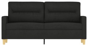 Sofá de 2 lugares tecido 140 cm preto