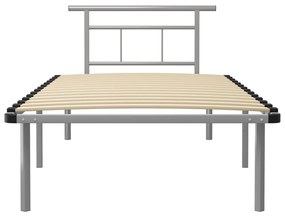 Estrutura de cama 100x200 cm metal cinzento