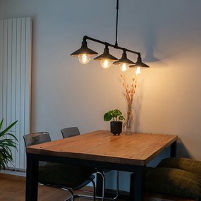 Candeeiro de suspensão industrial preto - 4 Laser