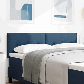 Cabeceira vidaXL Botões Almofadados Azul 140 cm Tecido