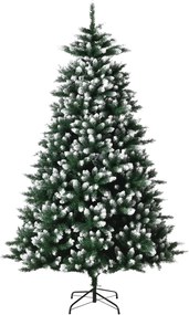 HOMCOM Árvore de natal de 210 cm 2012ramos com Suporte Metálico Árvore de Natal de ponta branca artificial Realista para interiores Φ130x210 cm