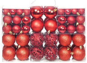 Conjunto de bolas de natal 100 pcs 3/4/6 cm vermelho