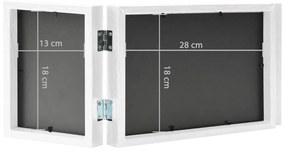 Moldura com três dobras 28x18 cm+2x(13x18 cm) branco