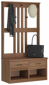 vidaXL Árvore de Hall SANDNES 87x40x159,5 cm Madeira Maciça de Pinho