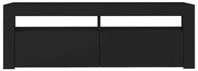 Móvel de TV com luzes LED 120x35x40 cm preto