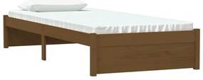 Estrutura cama pequena solteiro 75x190 cm madeira castanho mel
