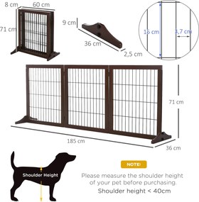 PawHut Barreira de Segurança para Cães de 3 Paineis Barreira para Cães