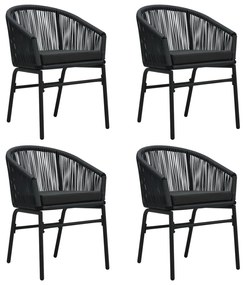 5 pcs Conjunto de jantar para jardim preto