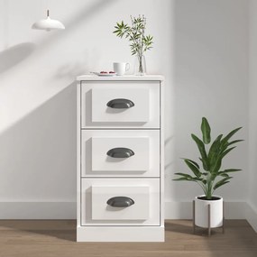 vidaXL Aparador 36x35,5x67,5 cm derivados de madeira branco brilhante