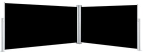 Toldo lateral retrátil 160x600 cm preto
