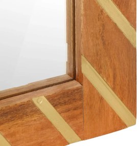 Espelho casa de banho 50x70x3cm mangueira maciça/vidro castanho