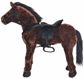 Cavalo de montar em peluche castanho escuro XXL