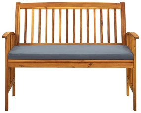 Banco de jardim c/ almofadão 119 cm madeira de acácia maciça