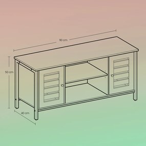 Móvel para TV com 2 armários e 2 prateleiras 110 x 40 x 50 cm vintage/castanho escuro