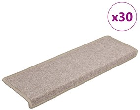 Tapetes de escadas 30 pcs 65x21x4 cm cinza-acastanhado