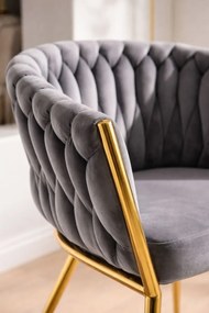 Cadeira Widny Golden Veludo - Cinza escuro