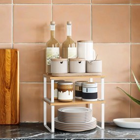 Conjunto de 2 organizadores de cozinha Branco-natural