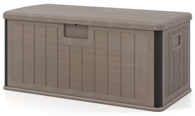 Mesa lateral para área externa com furo para guarda-chuva de 1,57” Mesa de pátio de metal de 2 níveis com prateleira de armazenamento