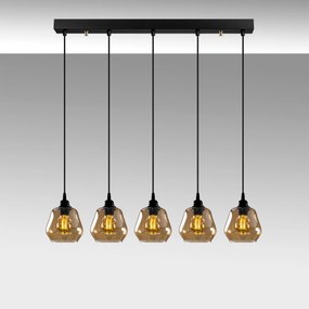 Candeeiro de Teto Chandelier Gold – Dourado e Preto – 85 x 15 cm