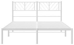 Estrutura de cama com cabeceira 150x200 cm metal branco