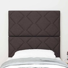 Cabeceira LED vidaXL Design de Blocos de Diamante Castanho Escuro 80 c