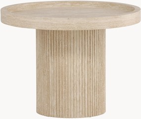Mesa de centro redonda com efeito travertino Krille